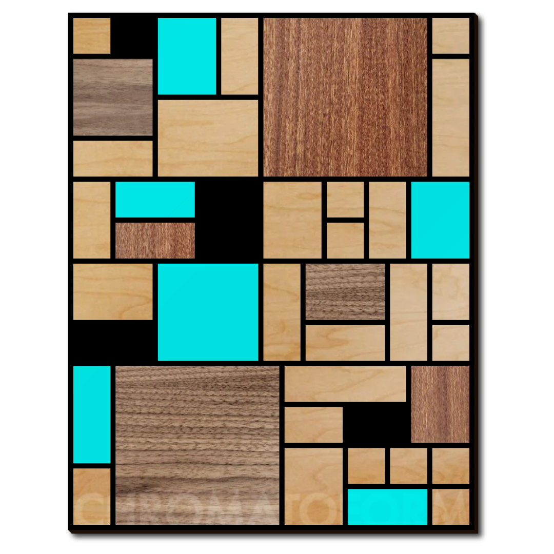 "Neoplasticism #1" - 11"x14" Wood & Acrylic Marquetry