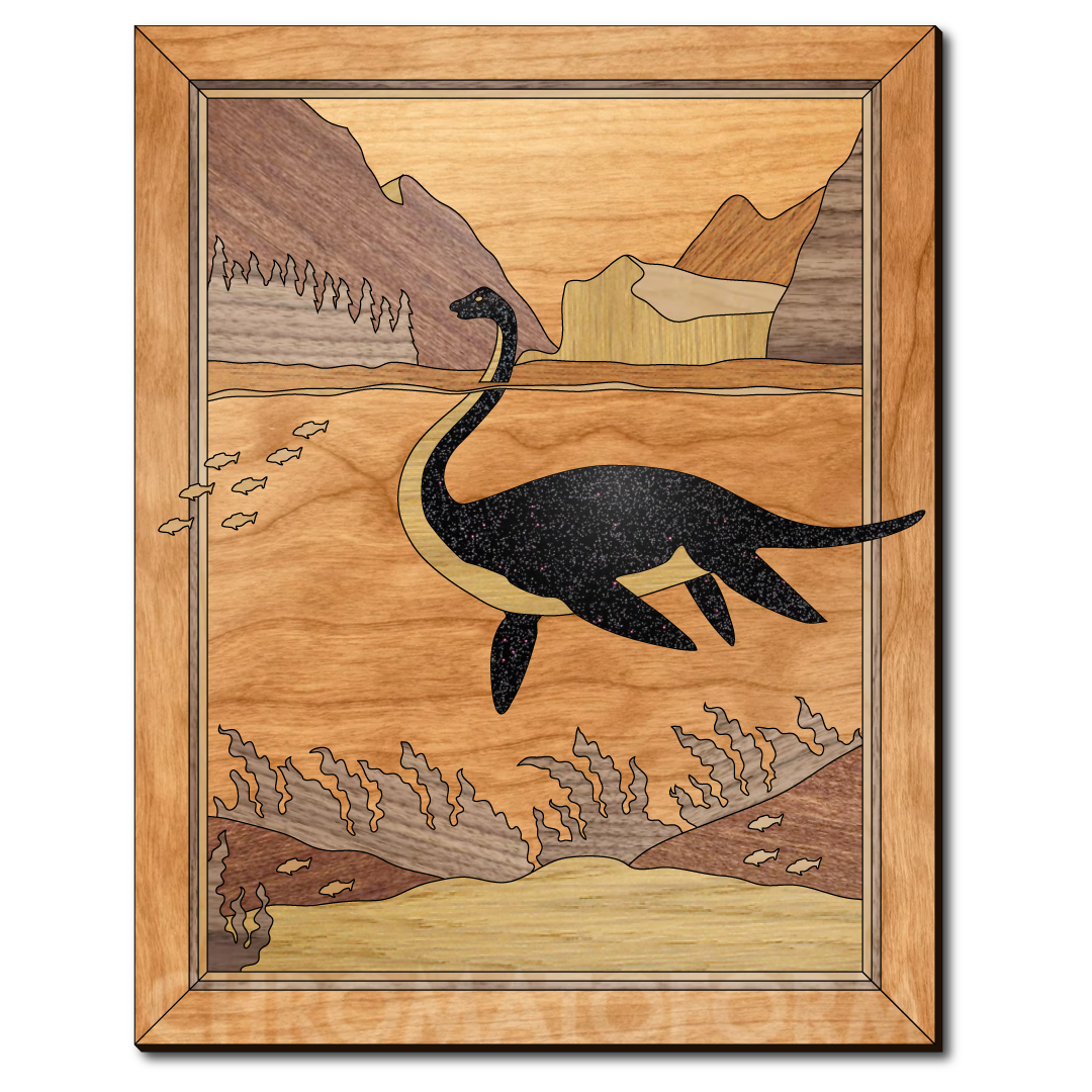 "Nessie" - 11"x14" Wood & Acrylic Marquetry