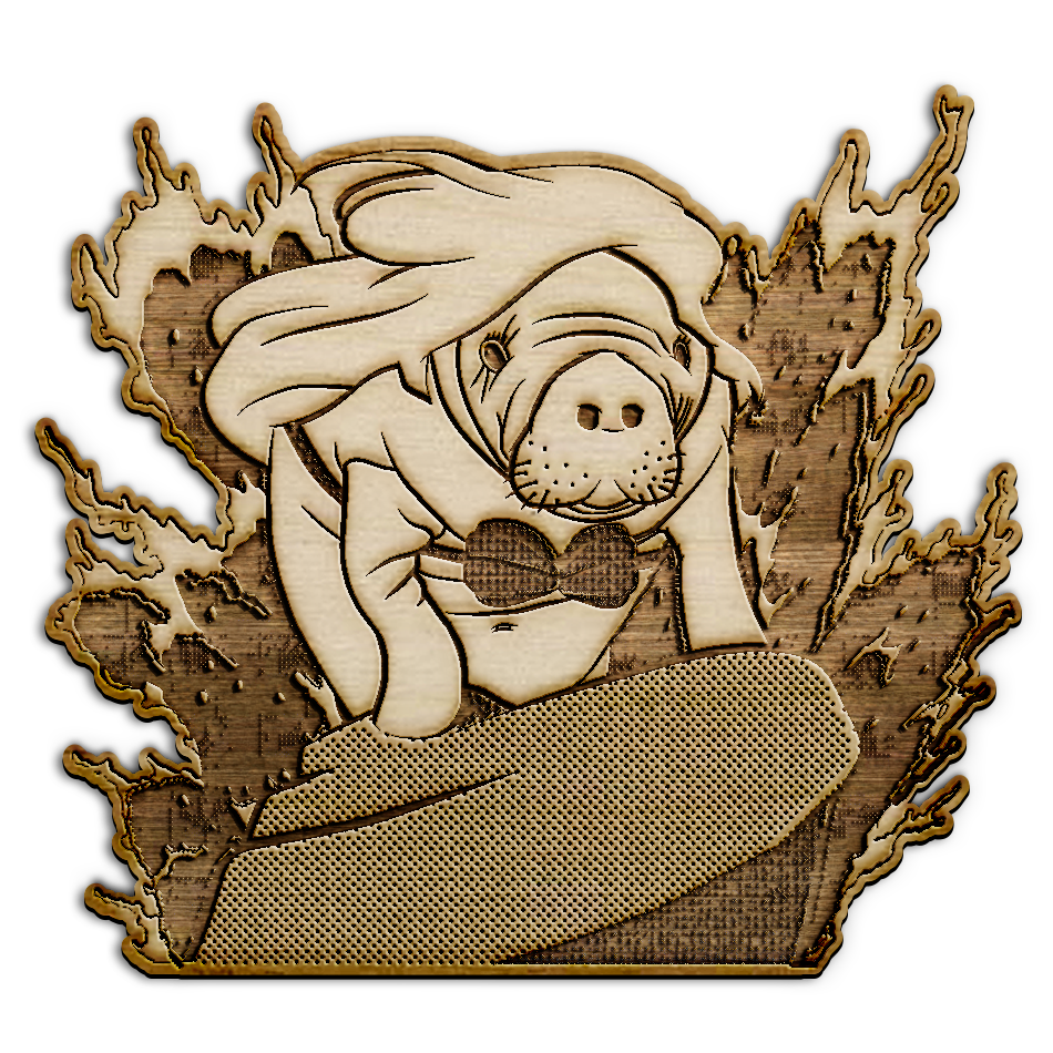 "Little Manatee" - Wood Sticker